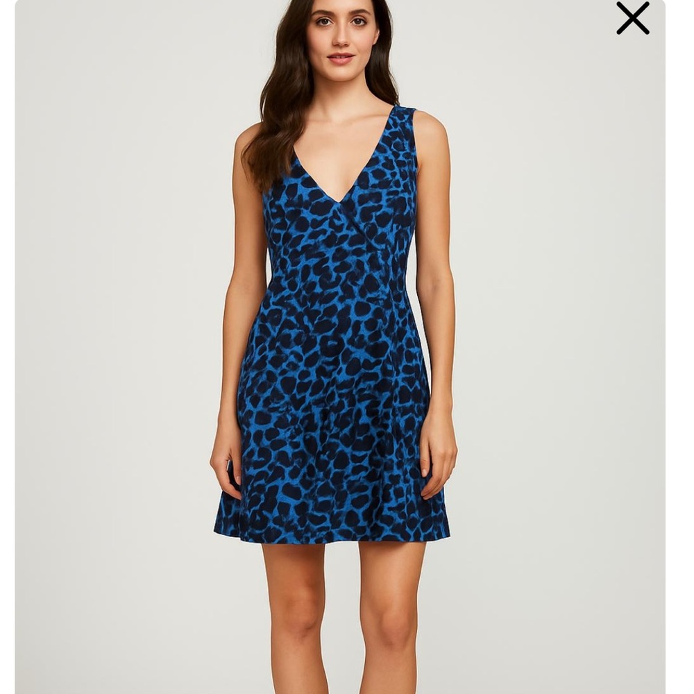 NWOT Uniqlo Blue Floral Print Mini Pocket Dress |M